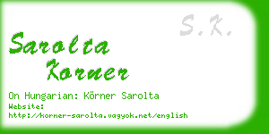 sarolta korner business card
