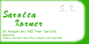 sarolta korner business card